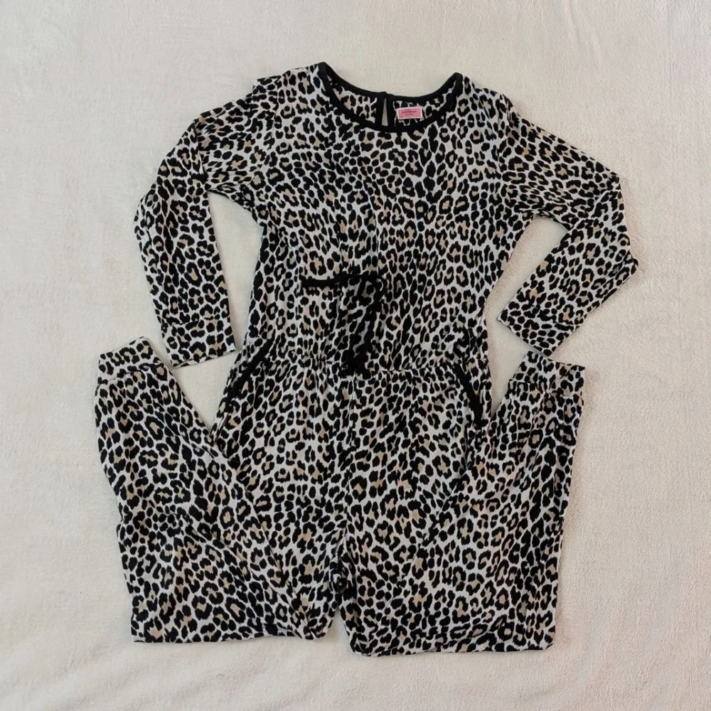 Kate Spade Romper Leopard Print Long Sleeve Jumpsuit - Large